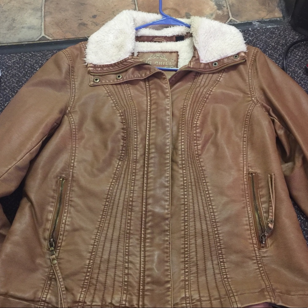 Brown pleather jacket